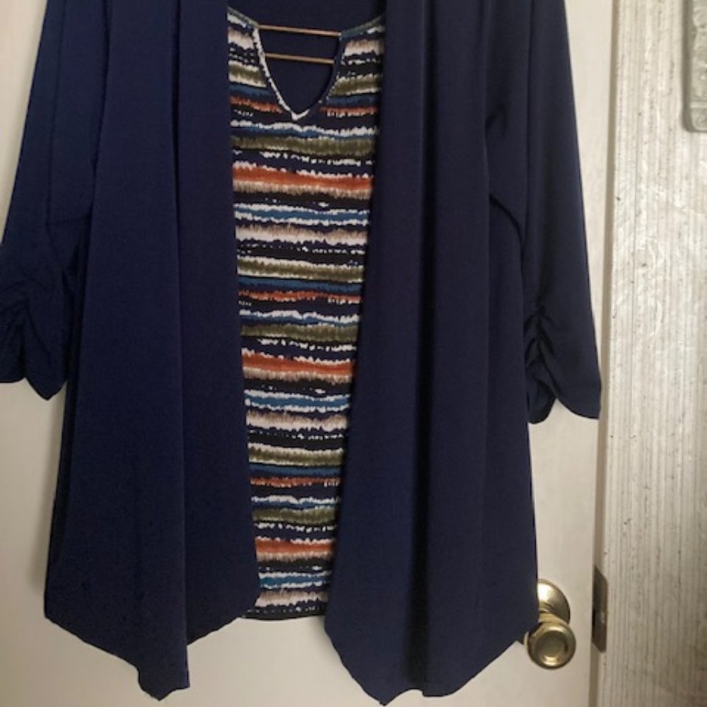 Multicolor top whit attached jacket - Picture 2 of 3